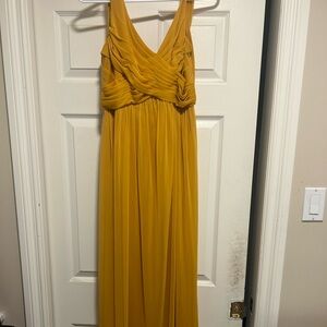 David's Bridal Mustard Maxi Dress